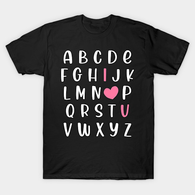 ABC I Love You Cute Alphabet Valentines Day Gift T-Shirt by Boneworkshop